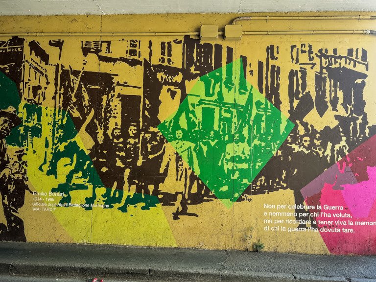 Murales alle due guerre degli Alpini